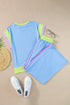 Color Block Detail Casual Two-piece Set